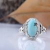 Bague en Argent Persan pour Homme avec Turquoise de Neyshabur