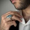 Bague Faite Main pour Homme avec Turquoise de Neyshabur
