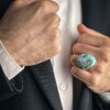 Bague Faite Main AM_4806 pour Homme avec Turquoise de Neyshabur