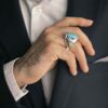 Bague Faite Main AM_4807 pour Homme avec Turquoise de Neyshabur