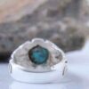 Bague Modèle Goutte en Argent Persan avec Turquoise de Neyshabur pour Homme