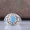 Bague Modèle Araignée en Argent Persan avec Turquoise de Neyshabur pour Homme