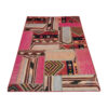 Tapis Kilim Persan Patchwork Tissé à la Main Géométrique Rose