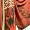 Châle Persan Imprimé Double Face pour Femme avec Motif Calligraphie