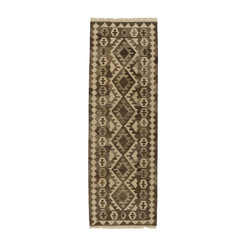 Chemin de Table Tapis Persan Tissé à la Main Style Qashqai Géométrique Blanc