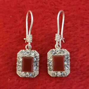 Boucles d’oreilles en argent persan avec Pierre d’Agate