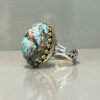 Bague Modèle Firouz en Argent Persan avec Turquoise de Neyshabur pour Homme