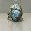 Bague Modèle Firouz en Argent Persan avec Turquoise de Neyshabur pour Homme
