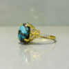 Bague Modèle Papillon en Argent Persan avec Turquoise de Neyshabur pour Femme