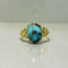 Bague Modèle Papillon en Argent Persan avec Turquoise de Neyshabur pour Femme