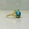 Bague Modèle Papillon en Argent Persan avec Turquoise de Neyshabur pour Femme