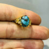 Bague Modèle Papillon en Argent Persan avec Turquoise de Neyshabur pour Femme