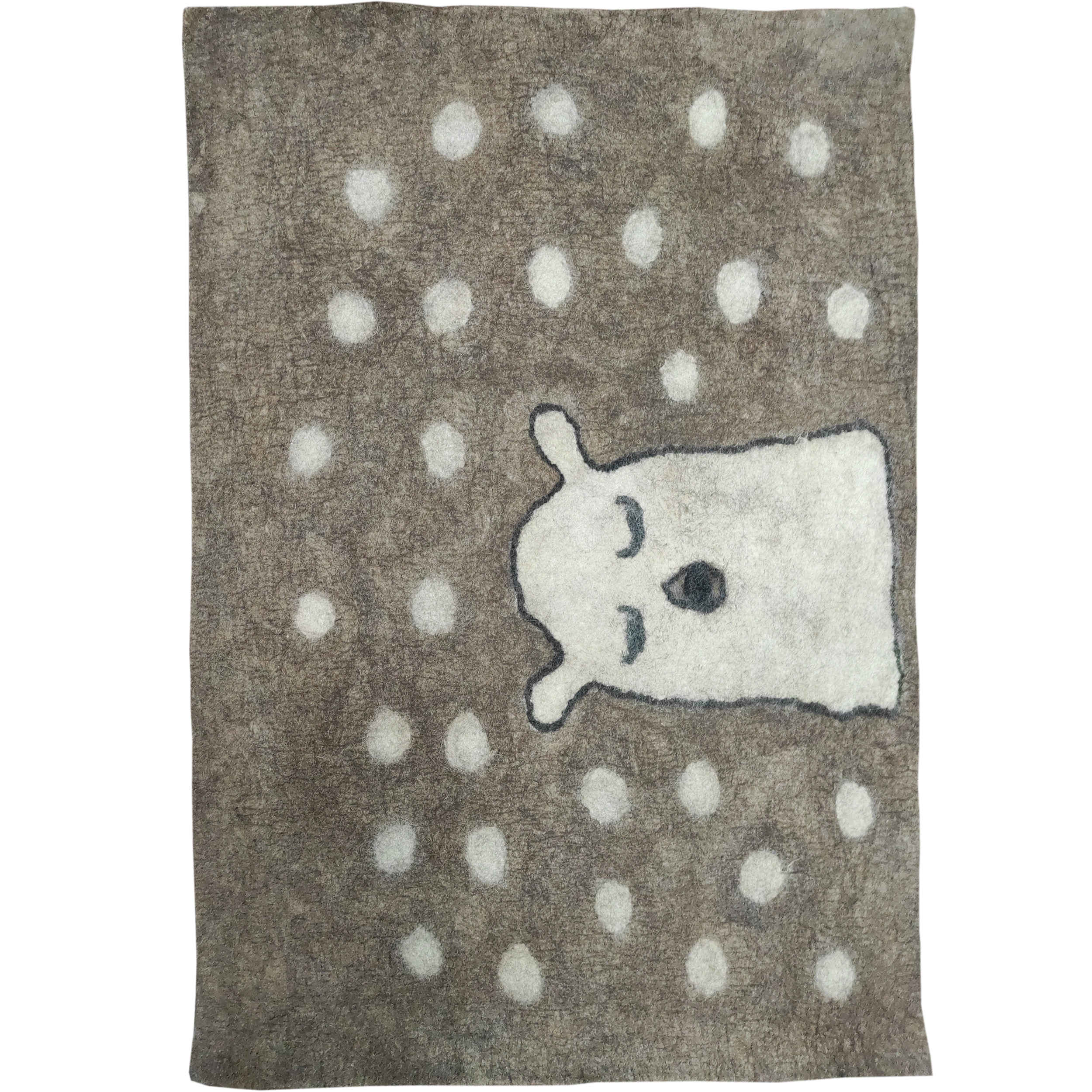 Tapis en feutre de laine persan 100% naturel et fait main avec Design Fantôme