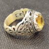 Bague en Citrine Jaune Persane en Argent pour Homme Modèle Ashk