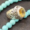 Bague en Citrine Jaune Persane en Argent pour Homme Modèle Ashk