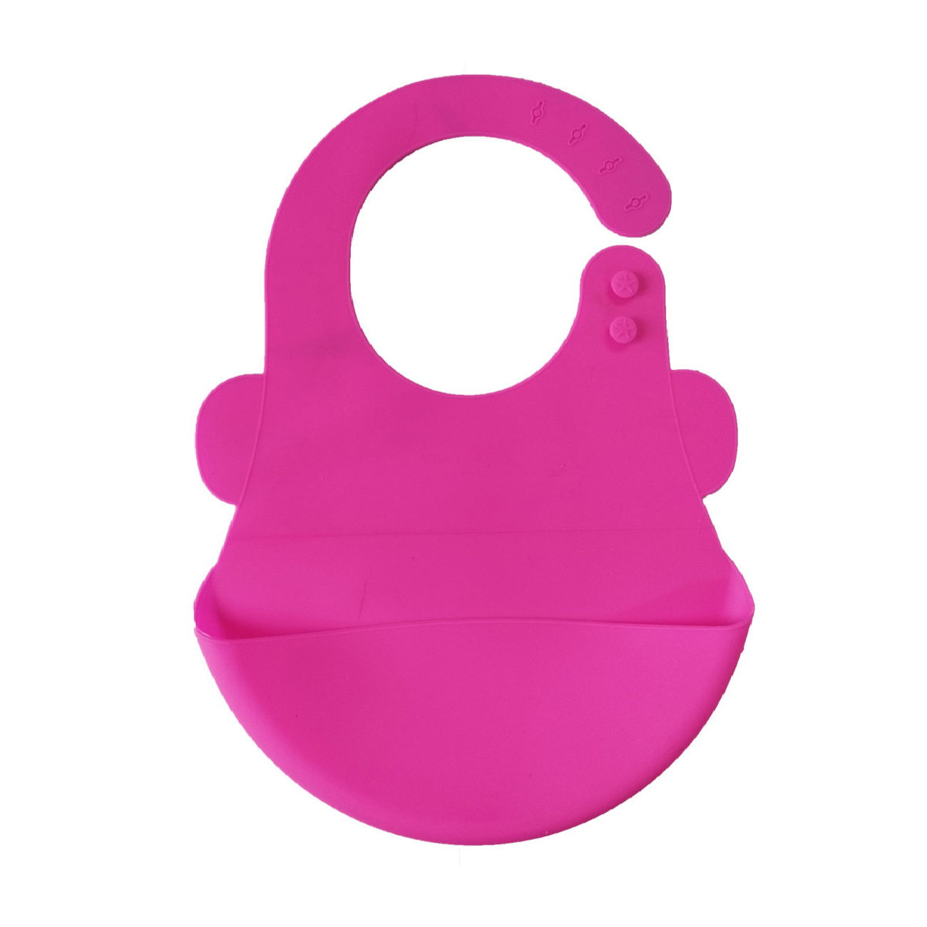 Bavoir Bébé Imperméable en Silicone Rose pour les Repas