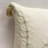 Housse de Coussin Punch Needle - Design Longues Feuilles Crème Brodé