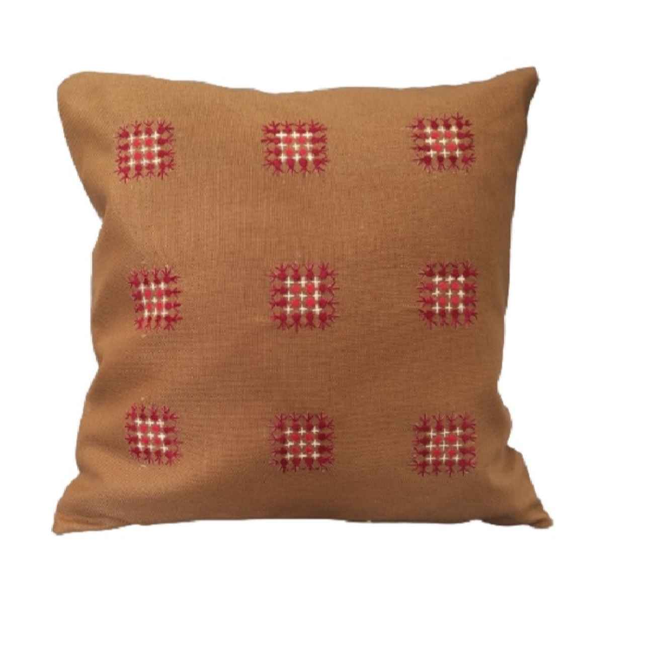 Housse de Coussin Punch Needle - Design Géométrique Brodé