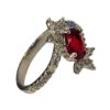 Bague de fiançailles en argent avec rubis rouge Bliss pour femmes Modèle Princesse