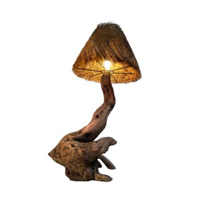 Lampe de table en bois rustique – élégance artisanale pour la décoration intérieure