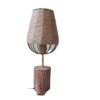 Lampe de table en bois rustique avec abat-jour en chanvre – éclairage inspiré de la nature