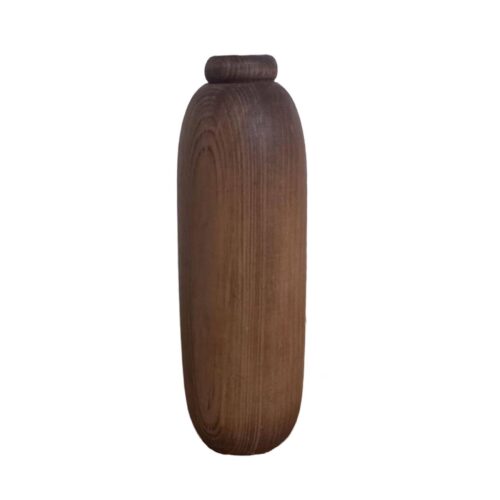 Vases décoratifs à tige unique en bois faits main, style minimaliste et chic – Lot de 2.