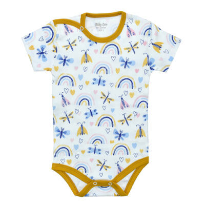 Body à manches courtes pour bébé avec design arc-en-ciel