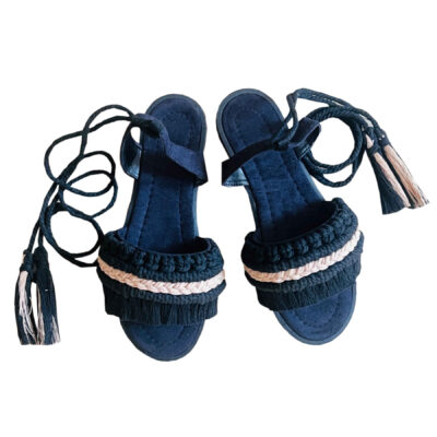 Sandales Plates Slingback Macramé avec Design Boho faites à la main