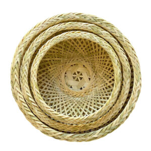 Panier en bambou tissé à la main, modèle Circle, ensemble de 3