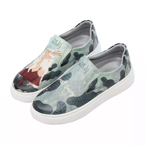 Baskets Imprimé Graffiti – Chaussures Casual Chic pour Femmes Modèle Forêt Fée