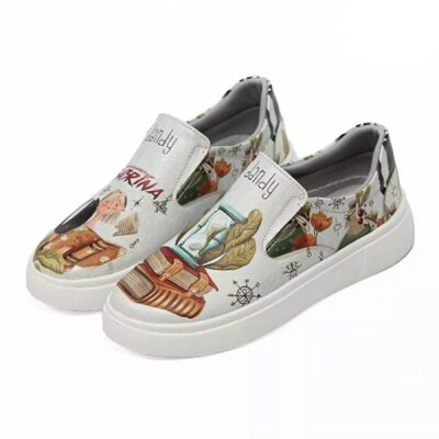Sneakers avec Imprimé Graffiti – Chaussures Décontractées Chic pour Femmes Modèle Sabrina