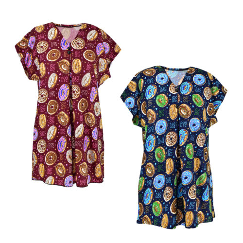 Chemise à manches courtes pour femmes avec design beignet, ensemble de 2