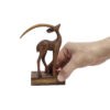 Figurine décorative de gazelle en bois - Sculpture artisanale d'art de faune