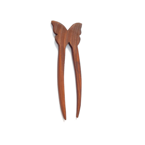 Fourche à Cheveux en Bois Faite à la Main Design Papillon