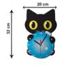 Horloge Murale en Bois pour Chambre d'Enfant avec Design de Chat Noir Mignon
