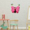 Horloge Murale en Bois pour Chambre d'Enfant avec Design de Papillon Mignon