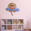 Horloge Murale en Bois pour Chambre d'Enfant avec Design "Rêve de Petit Lion"