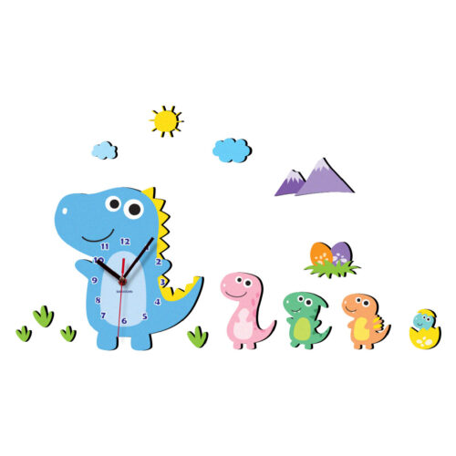 Horloge Murale en Bois pour Chambre d’Enfant Modèle Dinosaure