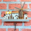 Porte-clés mural en bois avec design de cottage