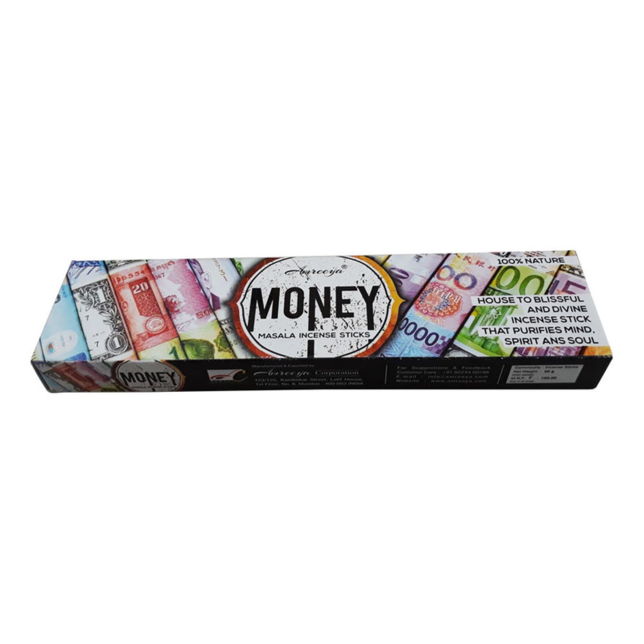 Amreeya Money Incense Sticks - Sense of Empowerment Fragrance, 20 Sticks (Pack of 4)