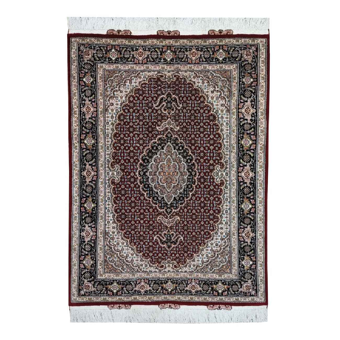 Tapis de prière persan authentique noué à la main et luxueux Sajada Khodadad