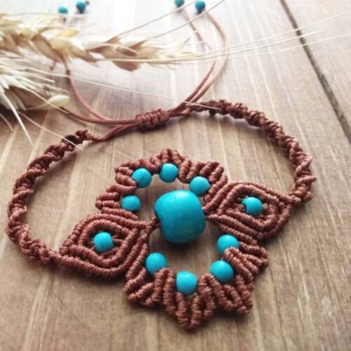 Bracelet macramé brodé bohème pour femmes modèle Étoile