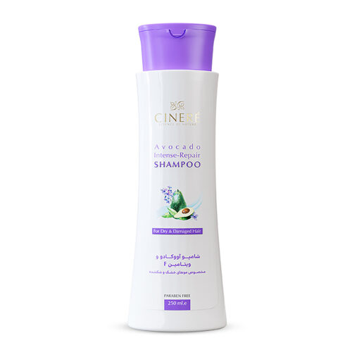 Cinere Shampooing à l’Avocat & Vitamine F, Convient aux Cheveux Secs & Abîmés (250 ml, x4)