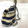 Sac à dos décontracté en crochet avec design géométrique, fait main
