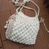 Sac tote en macramé avec doublure intérieure pour femmes, tissé à la main