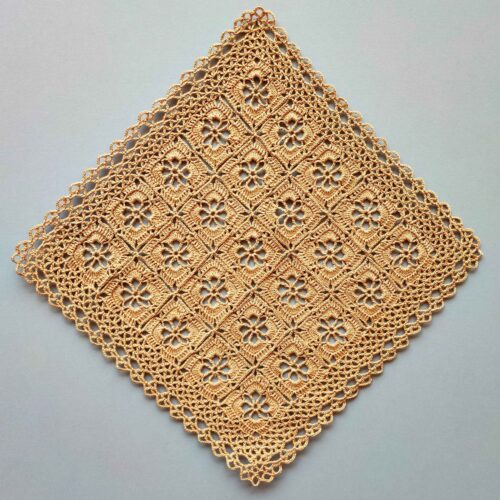 Nappe au Crochet Tricotée à la Main Style Bohème Design Floral