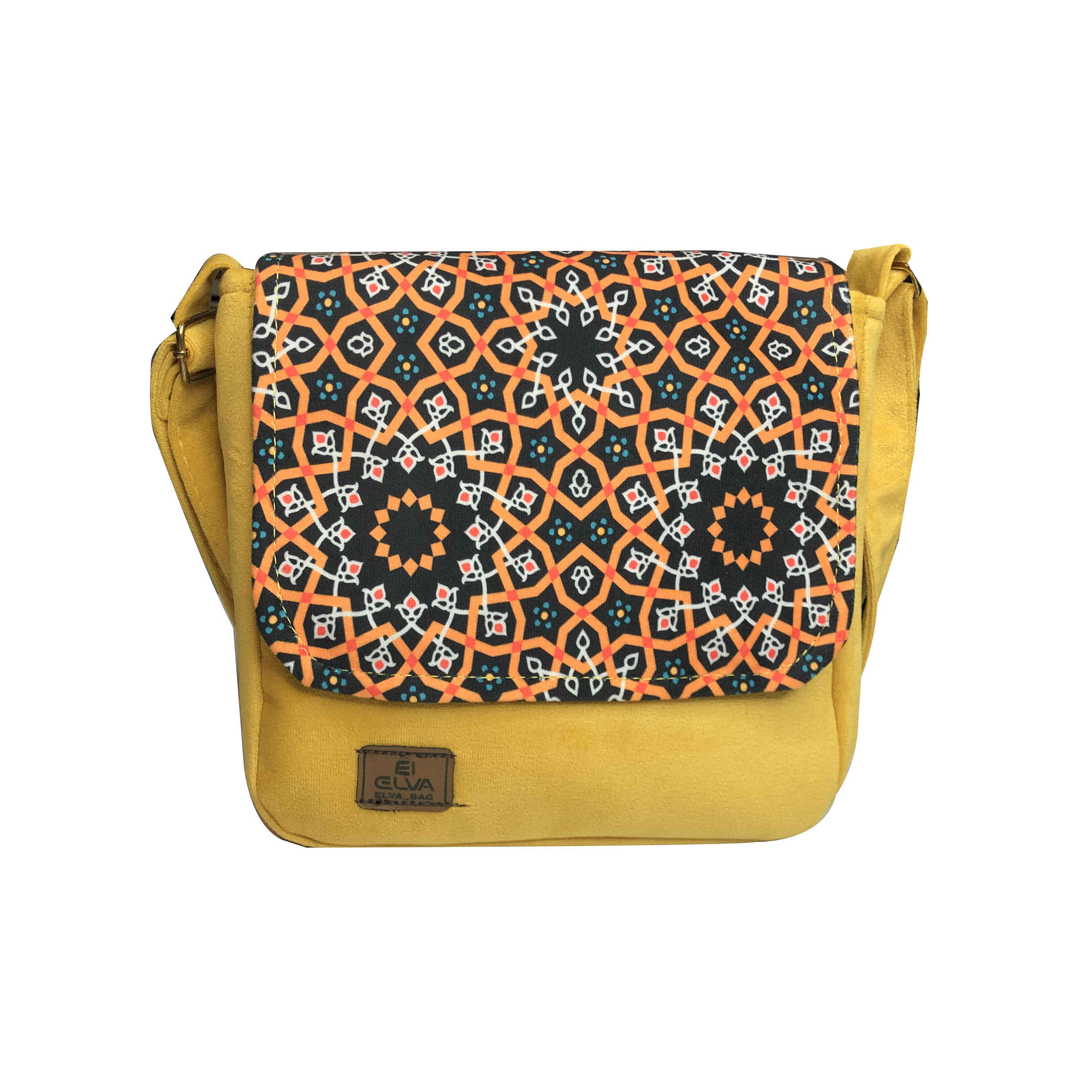 Sac bandoulière bohème avec motif inspiré de la Perse, modèle Sun
