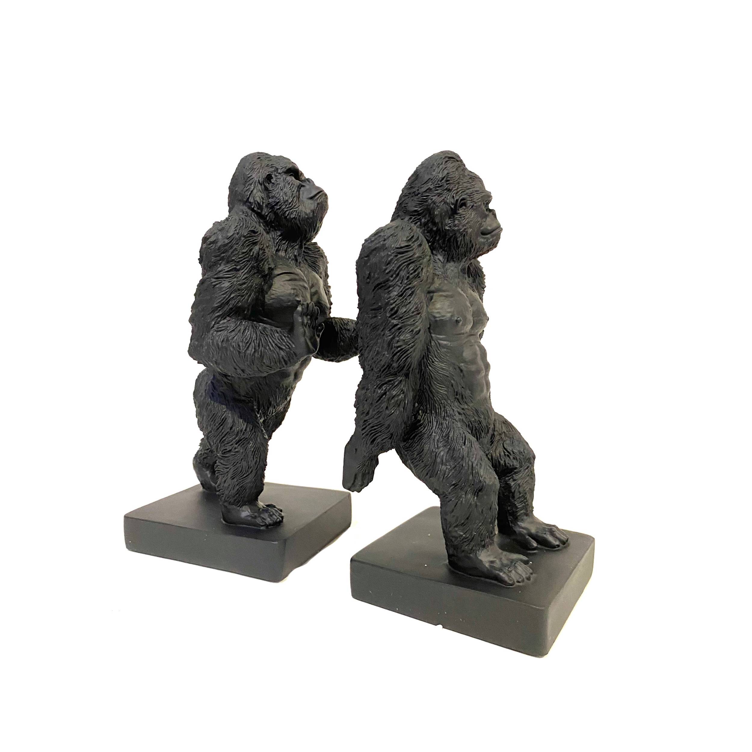 Decorative Bookend with Sculpture in Gorilla Design