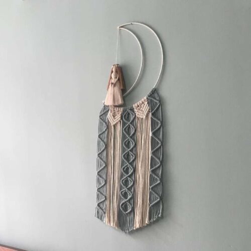 Decorative Macrame Wall Hanging Tapestry Art Model Moon