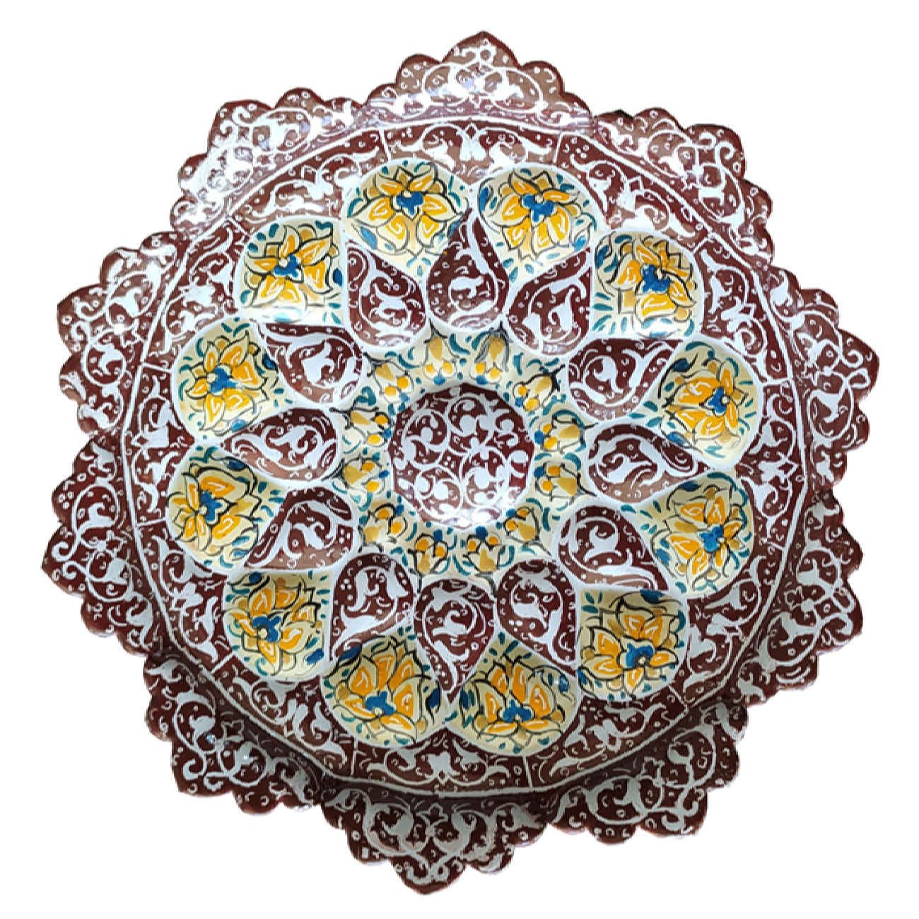 Assiette Décorative en Métal avec Émail Peint Persan Minakari pour Décoration Murale